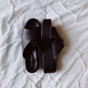platform slip on sandals